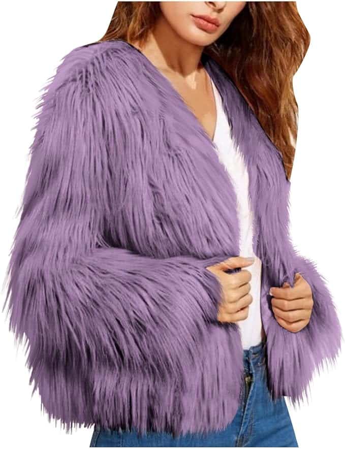 eras tour outfit purple furr coat